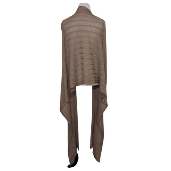 John P Greece Cardigan Womens Size Medium Brown Neutral Tie Front Shawl Shrug - Picture 7 of 11